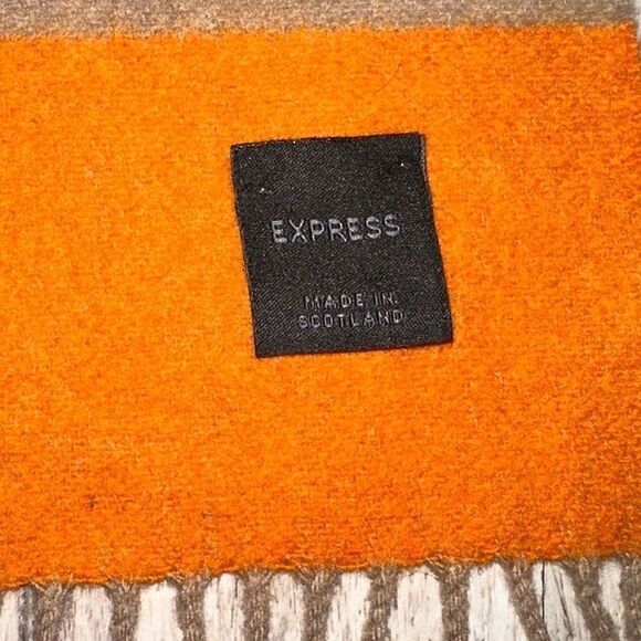 🍁Express cashmere and merino wool, fall colors, extra long Scarf 9.5”x72” EUC - Picture 3 of 8
